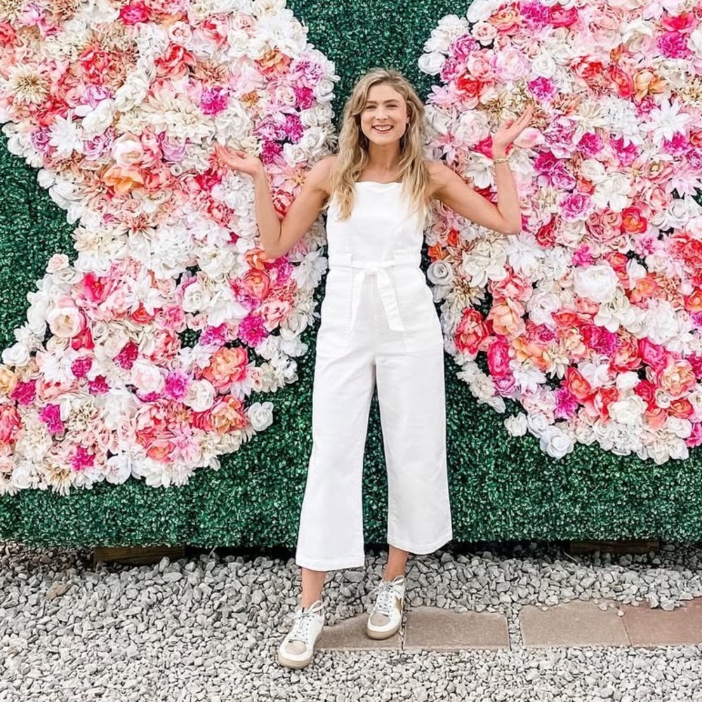 White Denim Jumpsuit